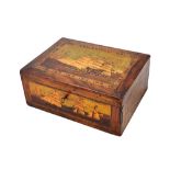 A Victorian walnut sewing box,