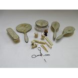 A small quantity of pre-1947 ivory, to include a Japanese needle case,