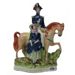 A Staffordshire equestrian figure group, 'Vivandiere', 19th century,