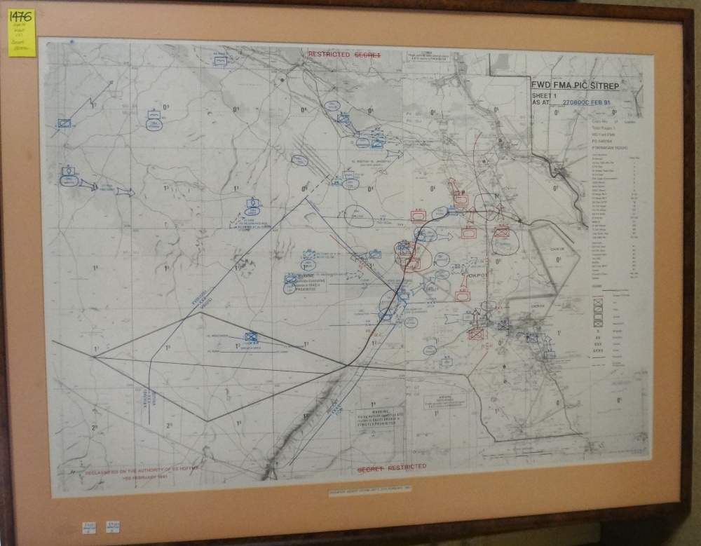 DESERT STORM - 3 Printed & Declassified Operational Maps for the concluding combat days (Feb 25th, - Image 2 of 3