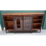 Warings, 118 Deansgate, Manchester; a George III style mahogany breakfront bookcase,