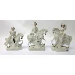 A pair of Staffordshire equestrian figures, Prince and Princess of Wales, 19th century,