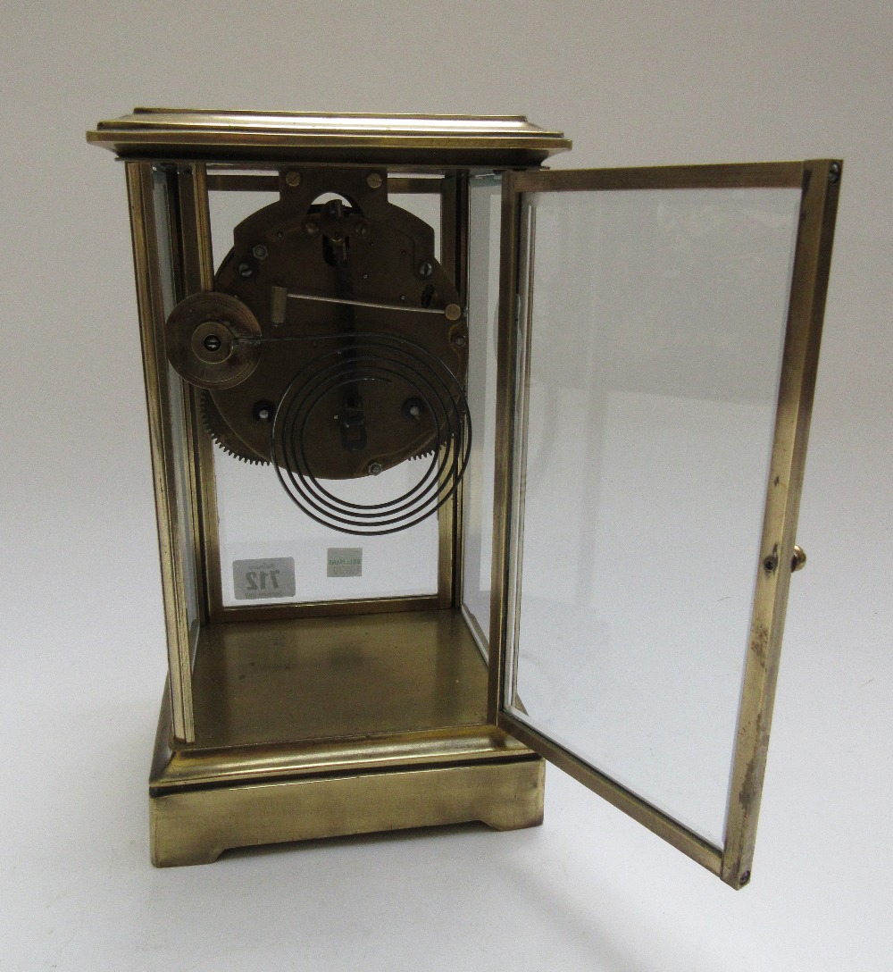 An Ansonia brass four glass mantel clock, - Image 2 of 3