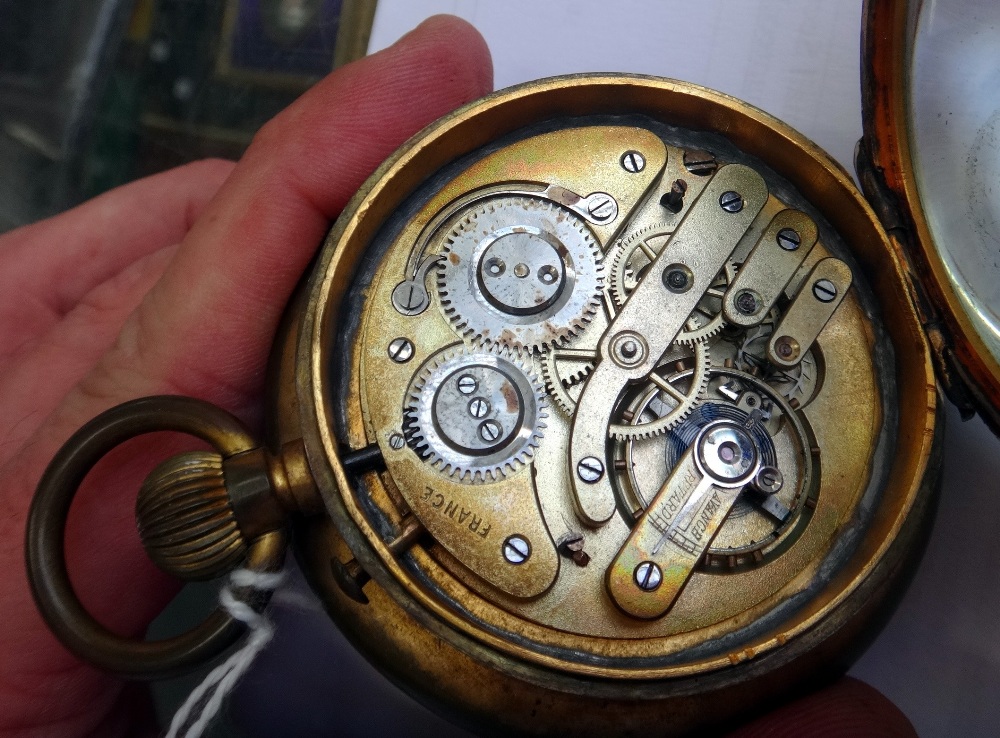 A late 19th century French desk timepiece formed as a glass globe, visible movement to reverse, - Image 4 of 4