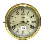 A brass and copper ships bulk head clock,