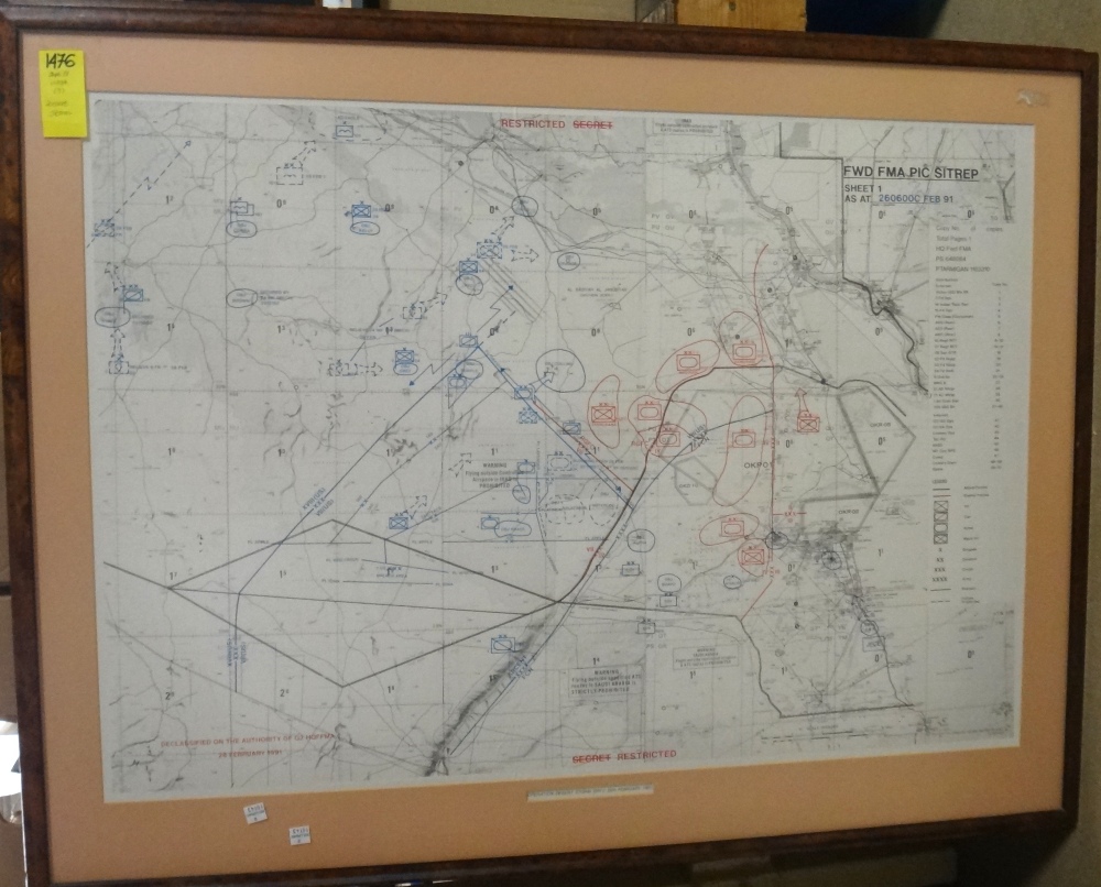 DESERT STORM - 3 Printed & Declassified Operational Maps for the concluding combat days (Feb 25th, - Image 3 of 3