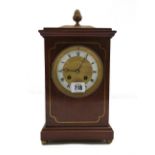 A French mahogany cased mantel clock, late 19th century,