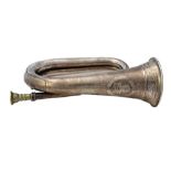 A silver infantry regiment military bugle,