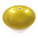A Norwegian Sterling silver and yellow enamelled shallow bowl, by David Andersen,