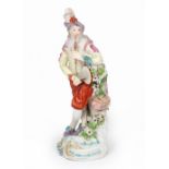 A Chelsea-Derby porcelain figure of a pi