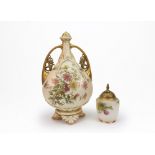 A Royal Worcester blush ivory ground and