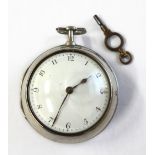 J. Richards, London; a George III silver pair cased pocket watch, circa 1793, no.