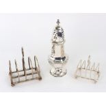 A George V silver five-bar wirework toast rack, William Hutton & Sons, Sheffield 1919, on ball feet,
