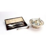 A child's cased Victorian silver Kings Husk pattern knife, fork and spoon, William Eaton,