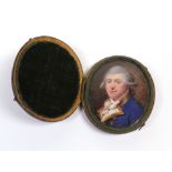 English School, 18th Century, A portrait miniature of a gentleman in Naval dress, watercolour,