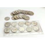 A collection of sixteen South African 5 Shillings coins and eleven 1 Rand coins, various dates (27).