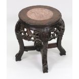 A Chinese rosewood vase stand, late 19th century,