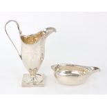 A George III silver pap boat D & R Hennell, London possibly 1790, with shell,