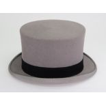 A grey top hat by Scott & Co, 1 Old Bond Street, Piccadilly,