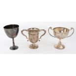 A silver two-handled trophy cup, Birmingham 1929, inscribed N.T.C.