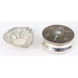 A George V circular silver dressing table box, William Comyns, London 1910,