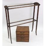 An Edwardian mahogany boxwood strung towel airer, 79.