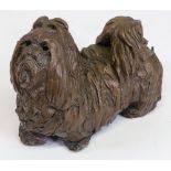 A cast brass figure of a Shih Tzu, 20th Century, 14.5cm long x 11cm high.