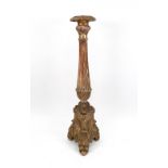 An Italian giltwood pricket type altar candlestick, 18th century,
