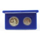 United States Liberty Coins - 1986, silver proof dollar and half dollar,
