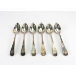 A set of six American Old English pattern grapefruit spoons, detailed sterling, 5ozs,