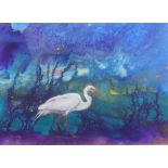 Deidre Ryan (Australian, 20th Century), Great Egret, signed and titled 'Deidre Ryan' (lower left),