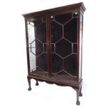 A 'Chippendale' revival mahogany display cabinet, early 20th century,