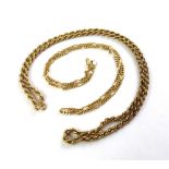 A 9ct yellow gold fancy curb-link neck chain, import mark for London 1985, 15.