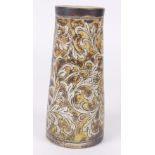 A Martin Brothers stoneware vase of tapered cylindrical form,