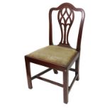 A set of four George III style mahogany dining chairs, 19th century,