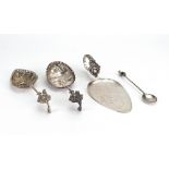 Two Dutch silver fancy spoons, one with English Import marks for 1903,