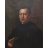 Italian School, 18th Century, A portrait of a priest, oil on canvas, 70 x 55cm.