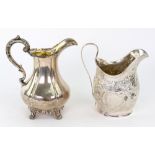 A Victorian silver melon pattern milk jug, Robert Davies, London 1847,