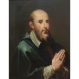 Italian School, 18th Century, A portrait of St Ignatius, oil on canvas, 69 x 54cm.