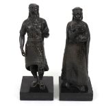 A pair of bronze figures of Sardanapalus and Queen of Nineveh,