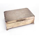 An Art Deco silver cigar box, J B Chatterley & Sons, Birmingham 1936,