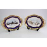 A pair of Coalport shaped oval two handed dishes,