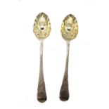 A pair of George IV Old English pattern silver tablespoons, William Chawner, London 1826,