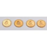 Four South African gold 1 Rand coins, 1975 (4).
