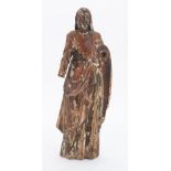 A carved polychrome decorated standing figure of Christ, 17th/18th century, 26.5cm high.