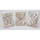 A Victorian mother of pearl diamond pattern visiting card case,