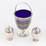 A George III style silver sugar basket, Goldsmiths & Silversmiths Company, London 1913,