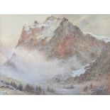 Herbert Moxon Cook (British, 1844-1920) The Wetterhorn from above Grindelwold,