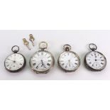 Brown London, A William IV silver engine turned case open face pocket watch, London 1835,