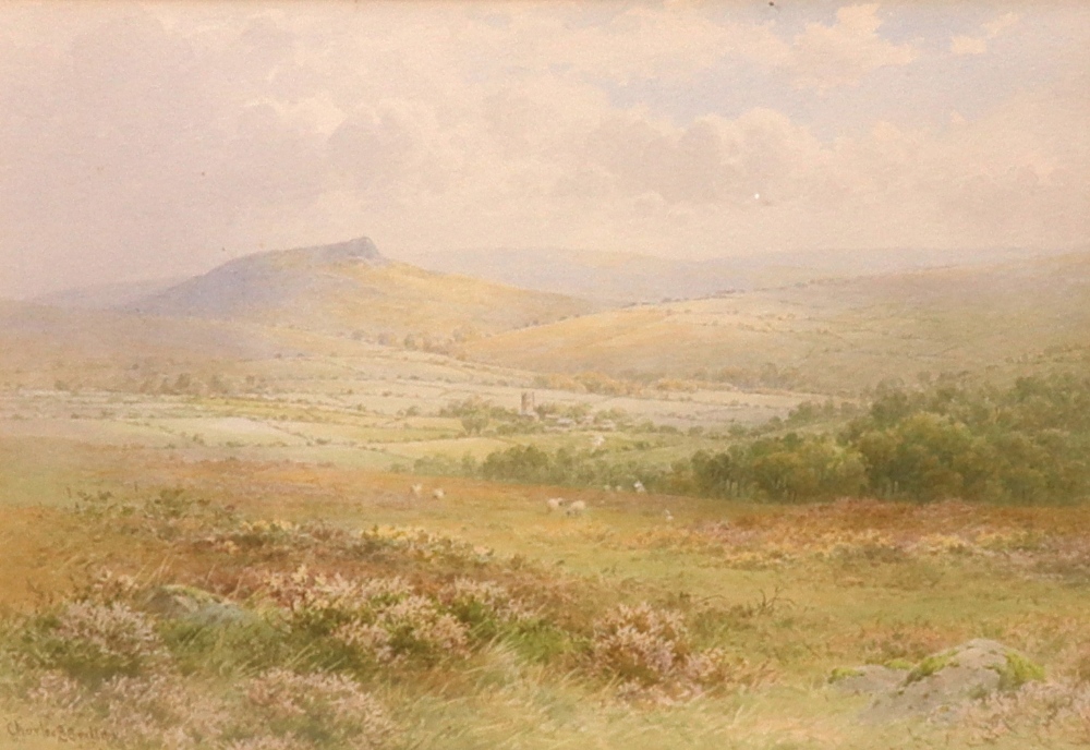 Charles Edward Brittan (British, 1870-1949), Landscape with sheep,